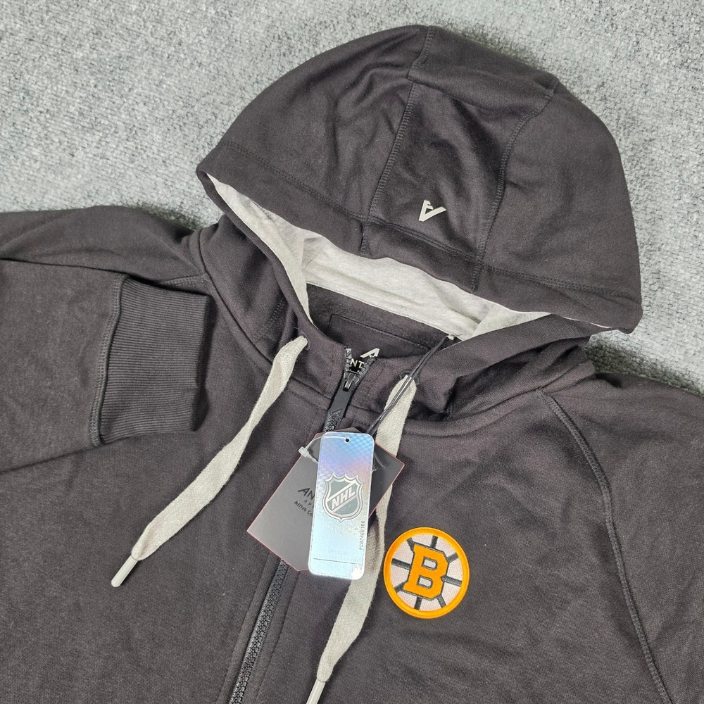 Antigua Boston Bruins Victory Hoodie Mens XL Black Full Zip NHL 101183 NWT